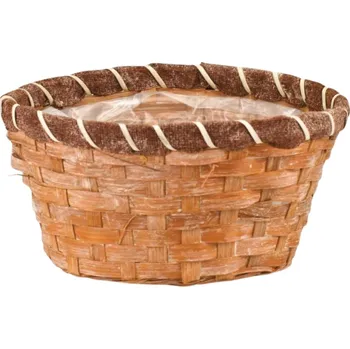 proutěný koš hnědý 21x10 cm