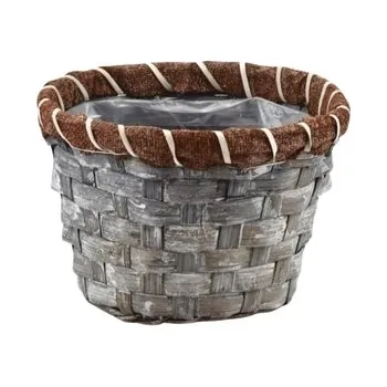 proutěný koš šedý - výška 11 cm