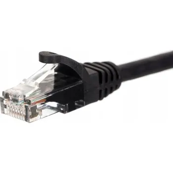 Síťový kabel Patchcord RJ45, Netrack se zalévanou koncovkou, kategorie 5e UTP, 2 m černý