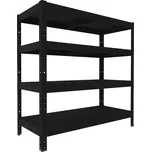 Regál do spíže Biedrax 40 x 60 x 90 cm, černý, 4 police plech, nosnost 100 kg na polici