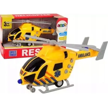 autíčko Záchranářský Vrtulník Sanitka Žlutý Zvuk Světla