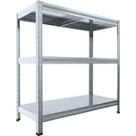 Regál do technické místnosti Biedrax 40 x 60 x 120 cm, pozink, 3 police plech, nosnost 100 kg na polici
