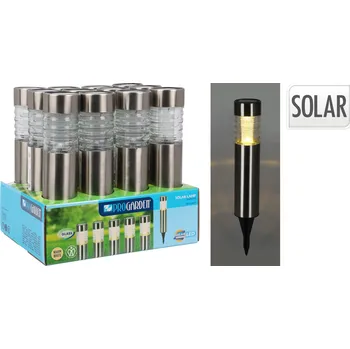 Venkovní osvětlení Solární osvětlovací sloupek ProGarden IP65, 27 cm, stříbrný, LED