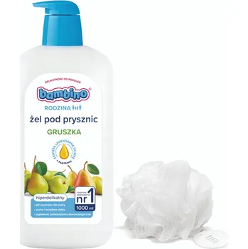 Sprchový gel BAMBINO Rodina Sprchový gel s vůní hrušky, 1000 ml + mycí houba dárek
