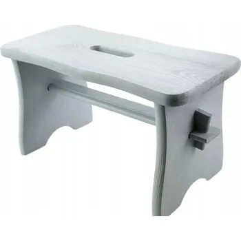 Stolička STŘEDNĚ SVĚTLE ŠEDÁ STOLIČKA TABURET SOSNOVÁ plošina KUCHYŇSKÁ STOLIČKA FSC