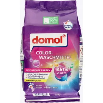 Prací prášek DOMOL PRACÍ PRÁŠEK NA BAREVNÉ PRÁDLO PRO ZÁŘIVÉ BARVY