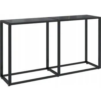 Konferenční stolek Konzolový stolek z tvrzeného skla a oceli, černý, 140x35x75,5 cm