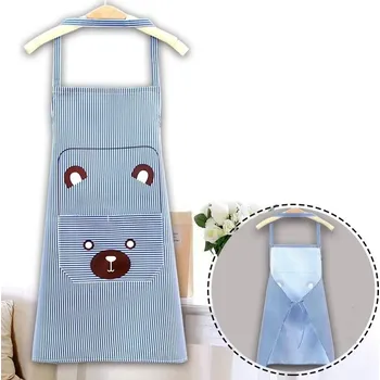 Kuchyňská zástěra Pruhovaná zástěra na vaření | kuchyňská zástěra, styl medvídek - Modrá