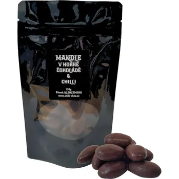 Čokoláda Mandle v hořké čokoládě s chilli 100g