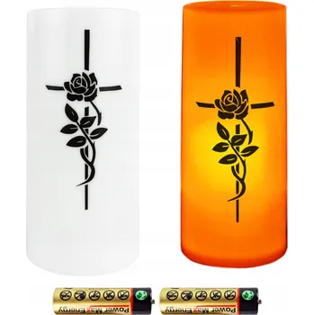 Svíčka LED Vložka MEMOR Cortina EFEKT PLAMENE HŘBITOVNÍ SVÍČKA SVÍČKA svíčka Kříž Růže