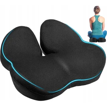 Polštář ČERNÝ POLŠTÁŘ NA KOSTRČ Z PAMĚŤOVÉ PĚNY PROTI BOLESTI