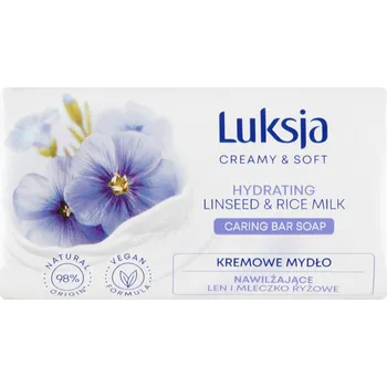 Mýdlo Luksja Creamy Soft Krémové mýdlo v kostce Len a Rýžové mléko 90 g