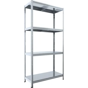 Dílenský regál Regál do spíže Biedrax 40 x 80 x 180 cm, pozink, 4 police plech, nosnost 100 kg na polici