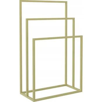 Držák na ručník Stojan na ručníky 3-patrový železný, zlatý, 48x24x79 cm