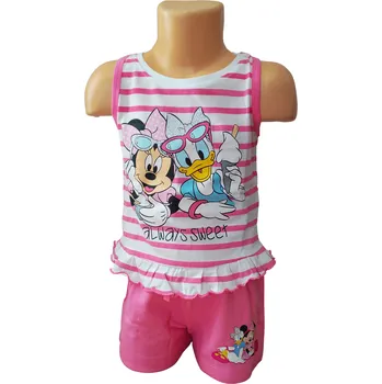 Eplusm Letní set MINNIE A DAISY s šortkami bílorůžový Barva: Bílorůžová, Velikost: 104