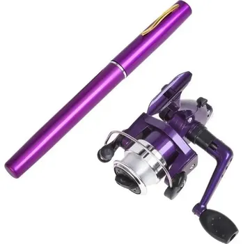 Rybářský prut Prut a naviják do kapsy - teleskopický prut - více barev - Fialová