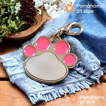 psí známka Pomáháme žít lépe Psí známka - růžová tlapka