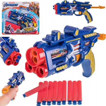 Dětská zbraň Pistole Avengers + 10 šipek modrá