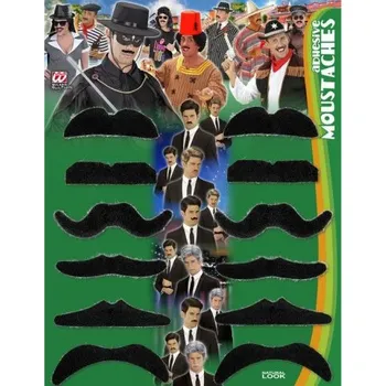 Volný čas Černé umělé kníry - 12 ks