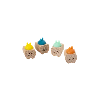 Náhradní hlavice k elektrickému kartáčku Dřevěné krabičky na první zoubky, 4 ks