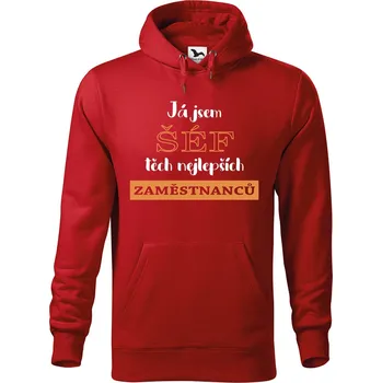 Pánská mikina DOBRÝ TRIKO Pánská mikina s potiskem Šéf zaměstnanců Velikost pánské mikiny: 4XL, Barva: Červená