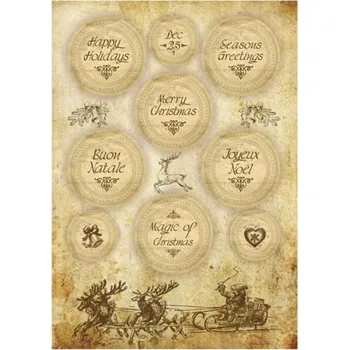 Umělecký papír Rýžový papír A4 pro tvoření - Vánoce, nápisy - DFSA4202