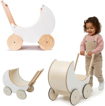 Kočárek pro panenku Lebula Dřevěný kočárek pro panenky