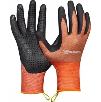 Pracovní rukavice ZAHRADNÍ RUKAVICE GEBOL CLIVIA VELIKOST 5 ČERNÁ / ORANŽOVÁ