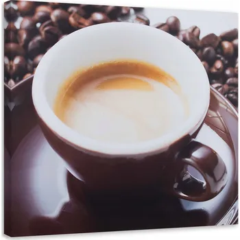 Obraz OBRAZ NA PLÁTNĚ Káva Zrna Šálek 30x30
