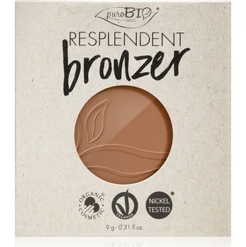 Přípravek na tvář puroBIO Cosmetics Resplendent bronzer – náhradní náplň odstín 01 Pale Brown 9 g
