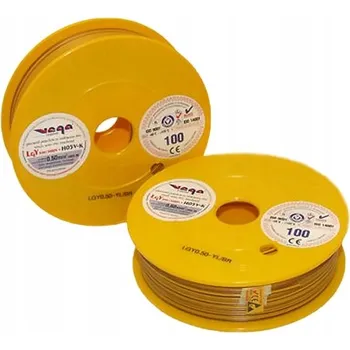 elektrický kabel Kabel LGY/H05V-K 0,50 mm2 100 m Žluto-Hnědý