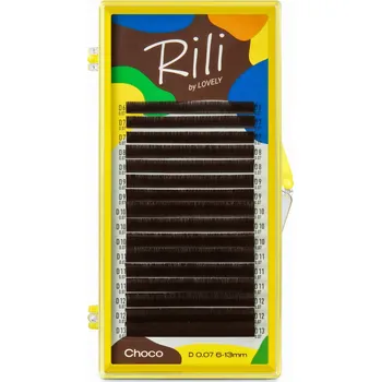 Umělé řasy Řasy LOVELY Rili CHOCO D Tloušťka 0,07, Délka MIX 6-13