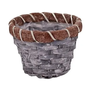 proutěný koš šedý - výška 10 cm (cs, Harasim)