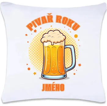 Dekorativní polštářek DOBRÝ TRIKO Polštář s potiskem 40 x 40 cm Pivař roku Oboustranný tisk: NE