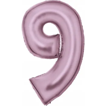 Balónek Foliový balónek "Číslice 9 - Pastelový", růžový, Amscan, 34", DGT