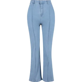 Dámské džíny Trendyol Curve modré žebrované džíny širokého střihu s vysokým pasem Trendyol světle modrá 2178815