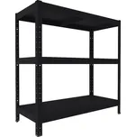 Kovový regál Biedrax 40 x 100 x 90 cm, černý, 3 police plech, nosnost 100 kg na polici