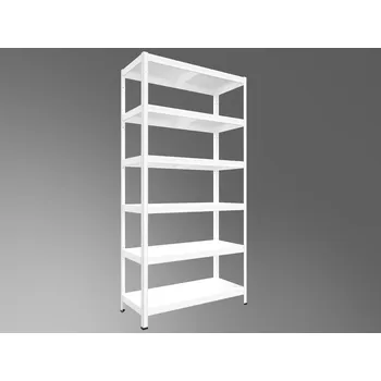 Dílenský regál Kovový regál do dílny Biedrax 40 x 80 x 270 cm, bílý - 6 polic kovových