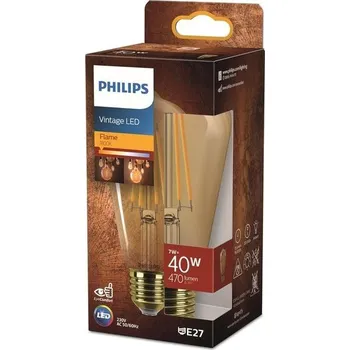 Stojací lampa Žárovka Philips LEDclassic E27, zlatá, nahrazuje 40W, teplá bílá (1800 Kelvinů), dekorativní lampa