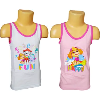 Dívčí tričko United Labels Dívčí letní tílko TLAPKOVÁ PATROLA 2 kusy v balení Barva: Bílorůžová, Velikost: 110/116