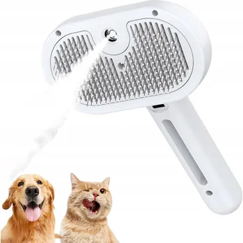Kartáč pro zvířata Elektrický parní kartáč na vyčesávání srsti psa kočky, samočisticí