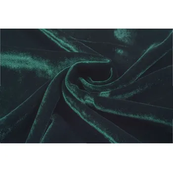 Hedvábný samet s viskózou, tmavě zelený, sartor.cz