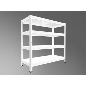 Dílenský regál Kovový regál do sklepa Biedrax 40 x 60 x 90 cm, bílý - 4 police kovové