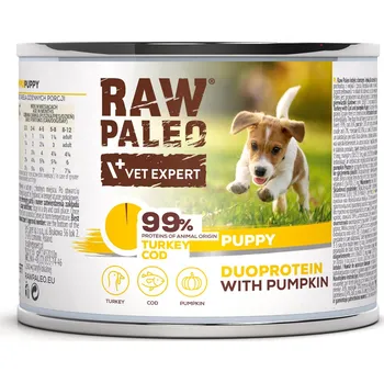 Krmivo pro psa Raw Paleo Vet Expert Puppy konzerva krůtí/treska 200 g