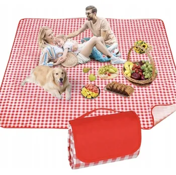 Pikniková deka VELKÁ PIKNIKOVÁ DEKA PODLOŽKA SKLÁDACÍ DEKA NA PLÁŽ PIKNIK KEMPINK 200x200cm