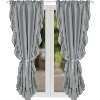 Uchycení záclony a závěsu BytoTex Dekorační závěsy s řasící páskou Canberra - šedá 145x250 cm (cena za 2 ks)
