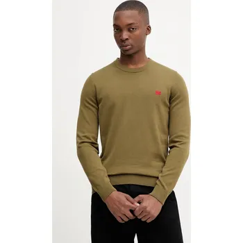 Pánské oblečení Bavlněný svetr HUGO San Cassius-C1 50475083 zelená 78X, vel. M