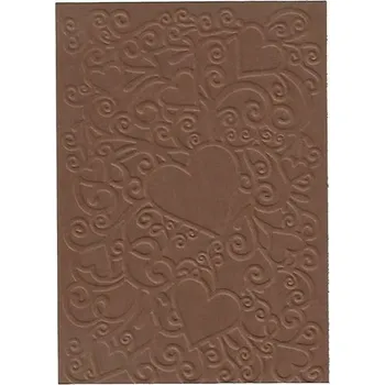 Sběratelská karetní hra Embosovaná karta A6 - srdce - hnědá