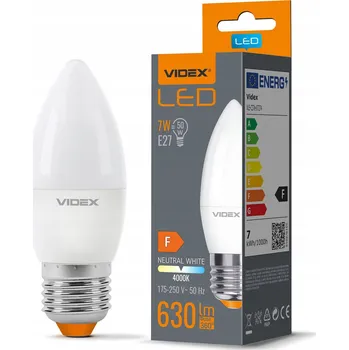 Žárovka LED žárovka 7W E27 C37 630lm neutrální bílá VIDEX