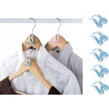 Věšák 5 KS HÁČEK VĚŠÁK ORGANIZÉR DO SKŘÍNĚ NA OBLEČENÍ Modrý